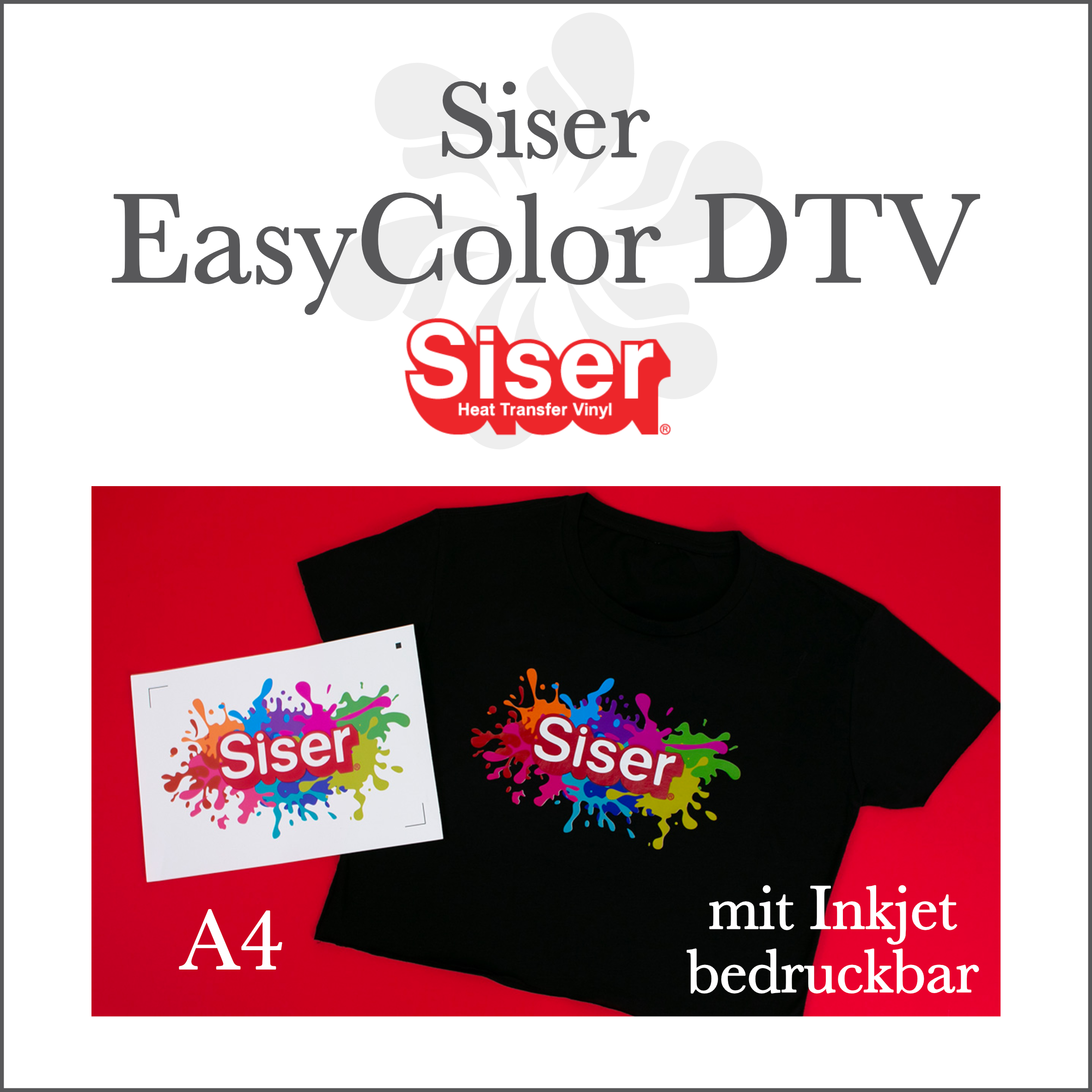 Feuille de flex imprimable DTV EasyColor 'Siser' Format Letter